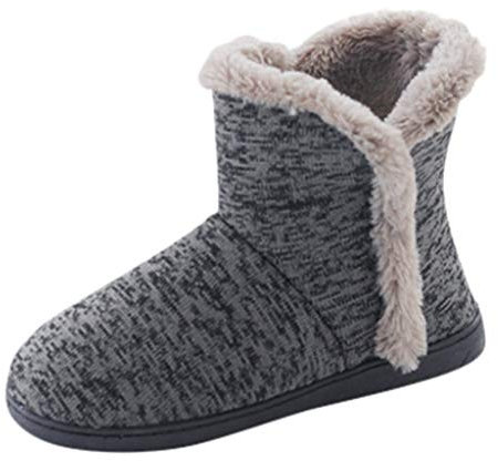 NOAGENJT Giardini Stivali Neri Modelli da uomo invernali Stivali da casa Stivali da casa invernali morbidi e caldi Scarpe di cotone spesso Zeppe Jeans