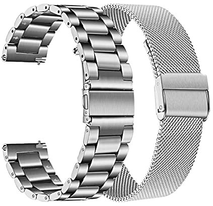 MGRAS Cinturino milanese Compatibile con Fossil Gen 4 q Venture HR/Gen 3 q Venture SmartWatch 18mm Band da Polso in Metallo Compatibile con LG. Guarda la Banda in Acciaio Stile Cinturini per Orologi