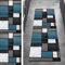 Ymural Teppich Läufer Flur Lang Teppichmatten Patchwork 80x250CM Grau Blue Kücheläufer rutschfest Meterware Teppichläufer Waschbar Kurzflor Polyester Korridor, Breite 40-120cm