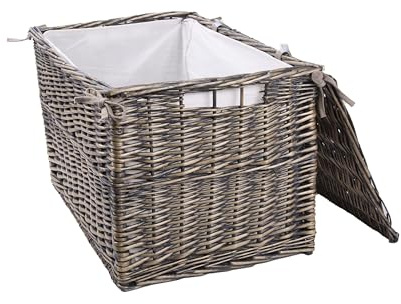 Natural Wicker Large Capacity Storage Trunk Bedroom Storage Basket Living Room Footstool Toy Storage Basket (Large)
