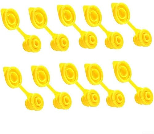 ARMYJY 10 x gelbe Kunststoff-Entlüftungskappen für Auto, ENGINE_COMPONENT_CAP, Ventilkappe