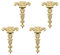 INCREWAY Antike Scharniere, Zinklegierung, Schrankscharniere, dekorativ, Retro-Scharnier, T-Riemen, Scharniere für Türen, Schränke, Schmuckschatulle, Gold, 4 Stück