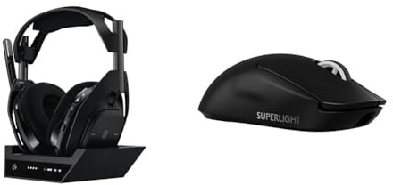 Logitech G Astro A50 X Lightspeed, Auriculares inalámbricos para Gaming + estación Base & Pro X Superlight 2 Lightspeed Ratón Inalámbrico Gaming, Ligero, interruptores híbridos