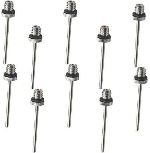 Ball Pump Needles, 10 Pcs Air Pump Inflation Needles, Inflating Pumps Needle, for Basketball, Soccer, Rugby, Volleyball, Yoga Balls, Etc(COLOR:silver)