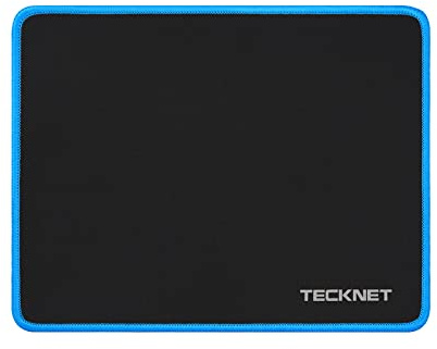 TECKNET Tappetino per mouse, 28 x 21 cm, tappetino da gioco con gomma impermeabile e antiscivolo, per PC, lavoro, giochi, studio, laptop, computer, casa, blu