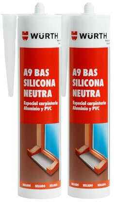 WURTH Silicone neutre A9 BAS blanc - 310 ml - Mastic professionnel pour aluminium, PVC et construction générale (2)