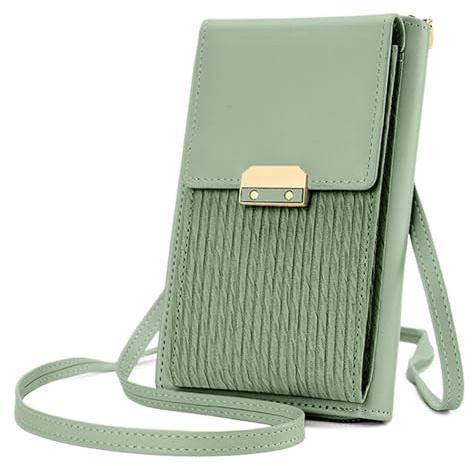 Aucuu Handytasche zum Umhängen, Umhängetasche Damen PU Leder, Handytasche mit Geldbörse zum Umhängen, Mini Crossbody Umhängetasche mit abnehmbarer Schultergur für Verabredungen, Einkaufen