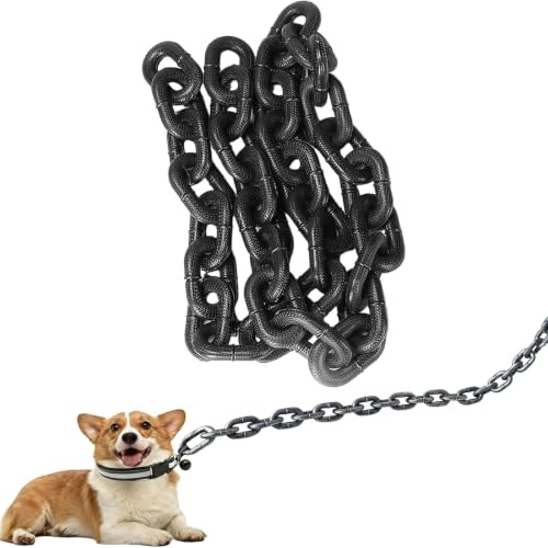 Big Chain Leash for Small Dog Funny, Iron Paw Chain Leash, Iron Paw Lightweight Giant Plastic Chai/n Leas/h, for Small Dog/Cat Photo Props, Gift for Chihuahua Teddy Poodle (Black,L-5ft)