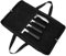 QEES Borsa porta coltelli da chef con 2 manici, 4 fessure e 4 fessure, resistente, con doppia cerniera, borsa porta coltelli, borsa per utensili da cucina, colore: nero, 18 x 11