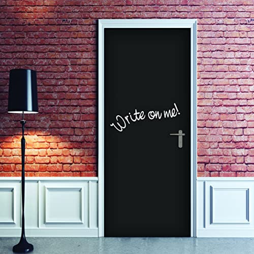Adesivi per Porte in PVC Premium Lavagna, Door Cover Blackboard, Applicazione Facile e Senza Bolle, Rivestimenti per Porte da Interno 83 x 210 Rifilabili, Gessetto Incluso