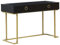 Table Console Noire et Dorée avec 2 Tiroirs Poignées Design Idéale comme Coiffeuse ou Bureau pour Chambre ou Salon Glamour Beliani