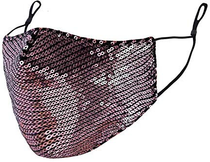 AMDOLE Jinchan 1 Stück Damen Pailletten Mundschutz Waschbar Mund und Nasenschutz Elegant Atmungsaktive Multifunktionstuch Pailletten Mundbedeckung Bandana Halstuch Schals