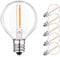 Spacelumen 6 Pack G40 Light Bulbs Replacement, 1W LED Festoon Globe Bulb, 2200K Warm White E12 Small Screw Base C7 Socket LED Bulbs for Indoor Outdoor String Lights