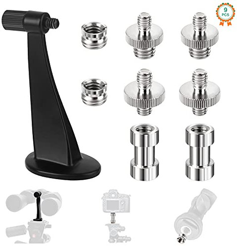 9 Stück Fernglas Stativ Adapter 1/4 Metall Fernglas Teleskop Stativadapter, 1/4 auf 3/8 Gewindeschraube Adapter Kamera Schrauben Adapter für Stativ Einbeinstativ