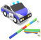 Nislai® Pinata Polizeiauto Set | Pinata Geburtstag Jungen | Ideal für die Polizeiauto Party | Geburtstagsgeschenk | Pinata-Spiel | inkl. Stab und Maske | ca. 40 x 23 x 10 cm