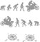 Aufkleber-Set Evolution + gratis 2 Aufkleber Windrose 15 cm Koffer für Motorrad Enduro Adventure Trail Off Road Sport (Hellgrau Glanz)