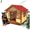 Faltbare Hundehütte aus Holz für den Außenbereich, regenfeste Hundehütte für den Innen- und Außenbereich, Hundehütte mit Türen und Sonnenschutzfenstern, geeignet für kleine und mit