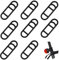 AIEX 8pcs Bike Silicone Mount Band, Bike Light Mount Band Bike Phone Mount bands Strap (Black)