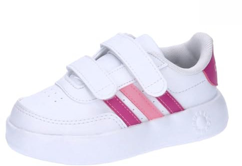 adidas Breaknet 2.0 Shoes Kids, Scarpe da Tennis Unisex-Bimbi 0-24, Cloud White/Lucid Fuchsia/Beam Pink, 27 EU