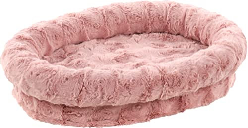 Flamingo Panier pour Chien Chat Dorian Ovale Rose - Coussin pour Chien Chat - Lit pour Chien Chat - 54x41x14cm - Lavable - Fond Anti-dérapant - Housse Amovible - Lieu de Couchage Doux et Confortable