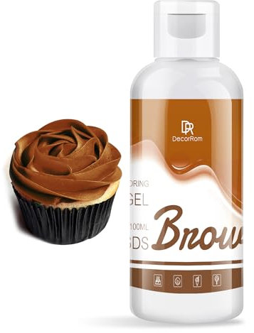 Lebensmittelfarbe Gel - 4.5oz Konzentrierte Gel Lebensmittel Farben für Kuchen Dekoration, Backen, Kekse, Macaron - Zuckerfrei Food Coloring für Getränken, Tortendeko, DIY Slime, Osterei (Braun)