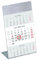Zettler - 3-Monatskalender 2025,29,7x21cm, Tischkalender mit Edelstahlaufsteller, 3 Monate auf 1 Seite, Dreimonatsübersicht, Wochenzählung, Datumsschieber, Kopfgeleimt und DE/GB Kalendarium