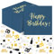40 Pieces Blue Gold Birthday Napkins + 50th Birthday Confetti Gold Black 15g, 50th Happy Birthday Napkins Confetti Set Birthday Party Table Decorations
