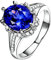 Bishilin Tansanit Ring Echt Weißgold 750, Trauring Damen 3.15ct Oval Tansanit, Eheringe Nickelfrei Verlobungsring für Frauen Größe59 (18.8)