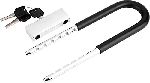 ESHINEDE Bike U-Lock Heavy Duty U Shape Lock Glass Door Bike Bicycle Motorcycle Anti-Theft U Lock with 3 Keys High Strength Steel Security U Lock