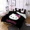 Hello Cat Bettwäsche-Set Bettbezug-Set Mit Cartoon-Tiermuster Bettgarnitur Bettbezug für Kinder 1 Bettbezug und 2 Kissenbezüge 155x220cm