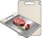 Luvan Doppelseitiges Schneidebrett, 304 Edelstahl & lebensmittelechtes PP, Küchenschneidebrett mit Griff und Saftrille, Ideal für Fleisch & Gemüse (36,5 × 25 cm)