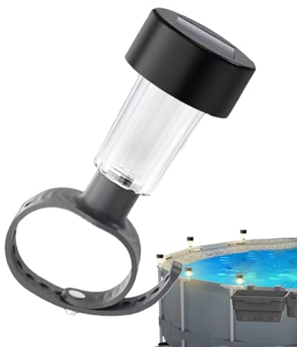 Duroecsain Luces laterales de la piscina solar, luces solares para la valla de la piscina - Iluminación impermeable de la piscina - Dispositivo de iluminación exterior para vallas, paso,