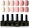 YSUVIN Smalto Semipermanente per Unghie Kit, 6 Colori Serie Rosa, Rosa Nude, Soak Off UV/LED Lampada Diy Manicure Nail Art Set, 8ML