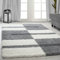 Carpetsale24 Hochflor Teppich 240 x 340 cm Hellgrau – Weicher Shaggy Flokati im Karierten Design – XL Wohnteppich für große Räume wie Wohnzimmer, Essbereich oder Schlafzimmer – Pflegeleicht