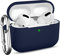 Ouwegaga Compatibile con AirPods PRO Custodia, Case Cover Protettiva in Silicone Compatibile con Airpods PRO 2019 [Funziona la Ricarica Wireless] [Antiurto], con Moschettone, Blu