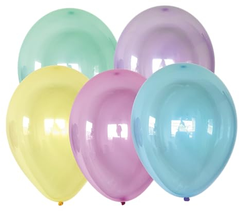 Karaloon 10024-15 Maxi Kristallballons I 15 x Luftballons bunt 33 cm I Luftballons Geburtstag & Partys I Helium Ballons nachhaltig aus Naturkautschuk