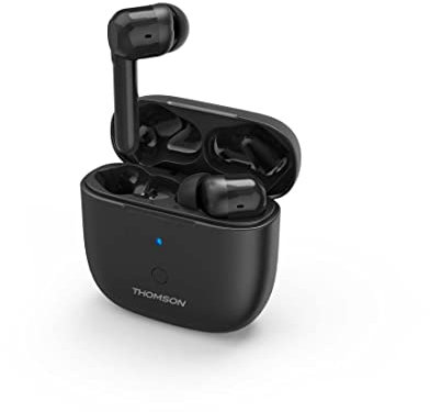 THOMSON Auriculares inalámbricos con micrófono Wear7811W Bluetooth (Auriculares intraurales, micrófono, TWS, ANC reducción de Ruido Activa, Auriculares in-Ear 4h Escucha) Negro