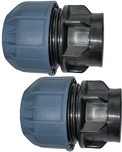 AERZETIX - C51930 - Juego de 2 - Manguito/Adaptador roscado - Reductor de compresión Recto - Racor roscado Hembra 1 - para Tubo Ø32mm - en Polipropileno - Conector/reparador