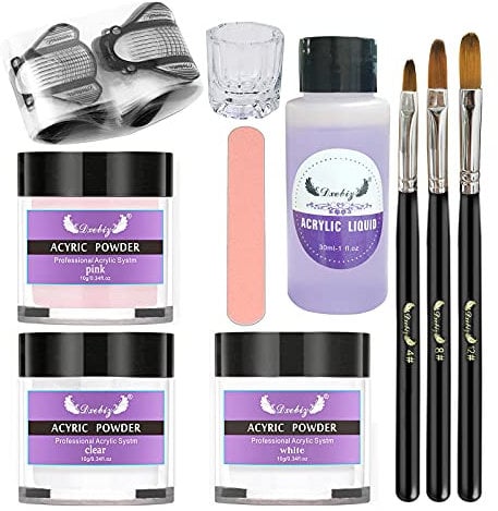 Layhou Acryl Nail Kit Acryl Liquid Set mit Nagelpinsel Nagelformen Nagelfeile für Anfänger Nail Art DIY Nail Beauty Tools