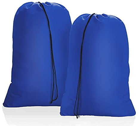 OTraki 2 Stück Wäschesack 50x60 cm, Wäschenetz für Waschmaschine, Faltbarer Schmutzwäschebeutel, Faltbare Wäschesack Groß für Schlafsaal und Reisen Wäscheraum Blau