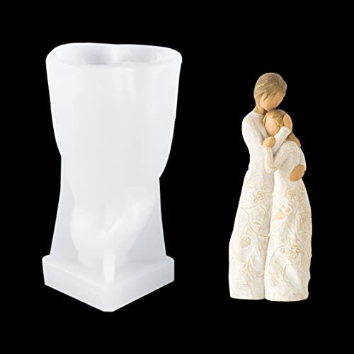 HyzaPhix 3D Kerzenform Figuren Umarmen Silikonformen Epoxidharz Gießformen Familie Mutter Tochter Versprechen Silicone Candle Mold für Figur Kerzen Selber Machen Handwerk Ornamente (Close to me)