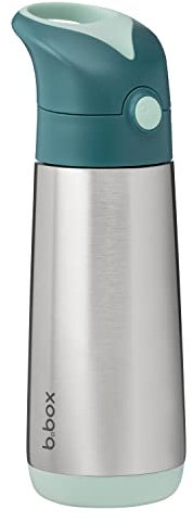 b.box Isolierte Wasser- und Thermosflasche | Trinkflasche Edelstahl (Dreiwandig) | Hält Getränke bis zu 15 h Kalt & 8 h Warm | 500 ml, Smaragdwald