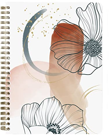 Clairefontaine 115963C - Un Carnet à Spirale motifs Géométriques/Floral/Montagne - A5 14,8x21cm 148 Pages Lignées papier Blanc 90g - Collection Evanescence - 4 visuels, livraison aléatoire