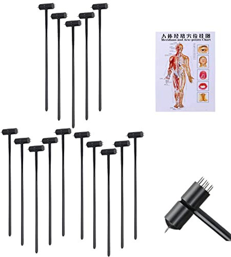 7 Star N_eedle Akupunktur, 7 Sterne N_Nadel & Pflaumenblüte Dermal Hammer Breite a Chart - Akupunktur Menschlicher Körper Charts Meridiane und Akupunkturpunkte (15 Stück Breite einer Akupunkturkarte)