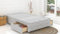 DBZ BEDS 2 FT 6 Small Single Bed Base - Silver Crushed Velvet Divan Bed Base with 2 Drawers Same Side – Chrome Glider Feet Fabrics