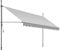 tectake® Toldo Terraza Manual Regulable en Altura con Manivela, Toldo Balcón sin Taladros, Toldo Extensible Terraza, Resistente a Rayos UV, Protección Solar y Repelente al Agua - 400 cm - Gris Claro