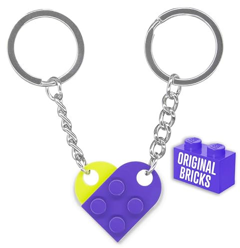 NumeroPhi - Schlüsselanhänger Partner Herz Original, Schlüsselanhänger Paar, Couple Keychain Zwei Herzen, Ideen für Jahrestag
