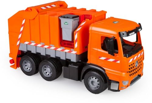 Lena 02168 Starker breiter Müllsammler Mercedes Arocs, 3-Achser, Orange, Silber, Aufkleber, Circa 74 cm