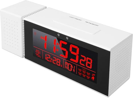 Riuulity LED-Digitaluhr mit Menschlichem Bewegungssensor, Nachtlicht, Verstellbarer Wecker mit Hintergrundbeleuchtung für, Studenten, Stilvolles Aussehen