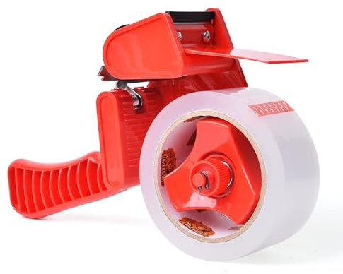 TAPEBEAR Ruban Adhésif d'Emballage avec dévidoir, Transparent 48mm x 50m x 66mic Ruban Adhesif Emballage, Fermeture Sûre, Haute Résistance Pour l'Emballage De Colis, Boîtes, Cartons